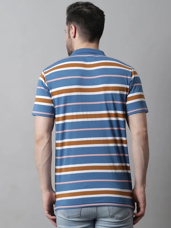 Men_Striped_Polo_Neck_Cotton_Blend_Light_Blue_T-Shirt_With_Pocket