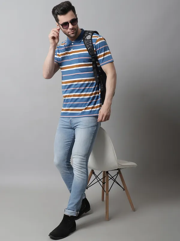 Men_Striped_Polo_Neck_Cotton_Blend_Light_Blue_T-Shirt_With_Pocket