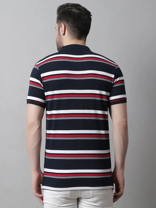 Men_Striped_Polo_Neck_Navy_T-Shirt_With_Pocket