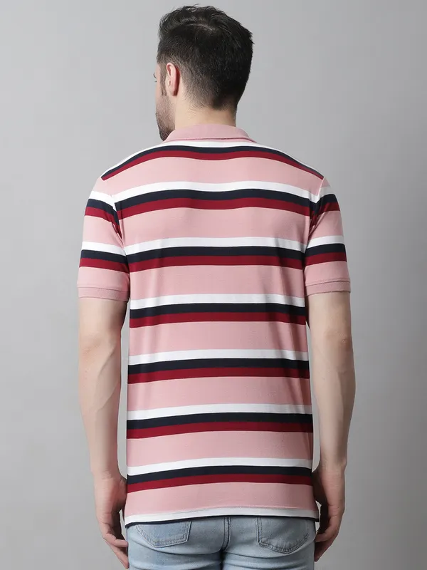 Men_Striped_Polo_Neck_Cotton_Blend_Pink_T-Shirt_With_Pocket