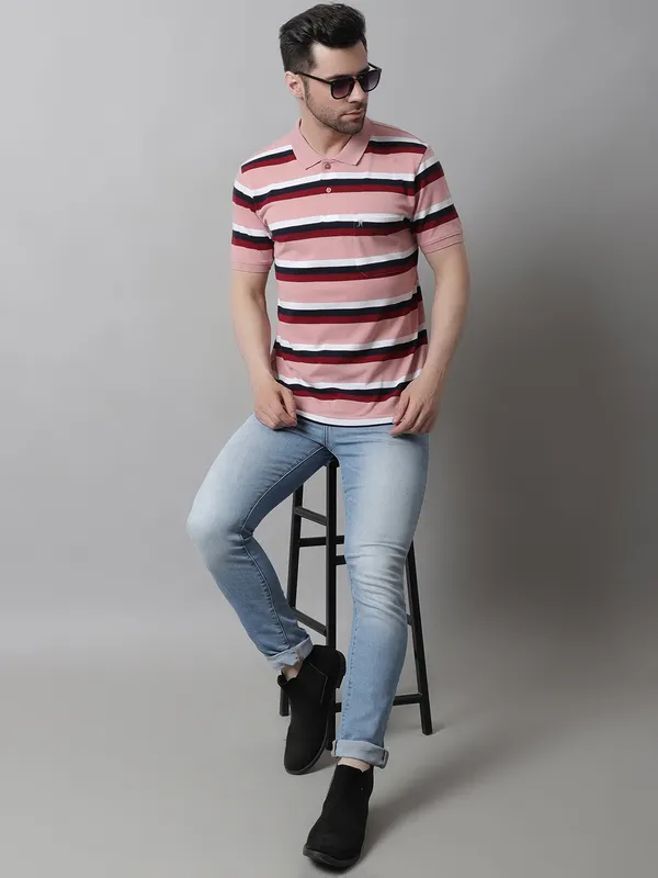 Men_Striped_Polo_Neck_Cotton_Blend_Pink_T-Shirt_With_Pocket