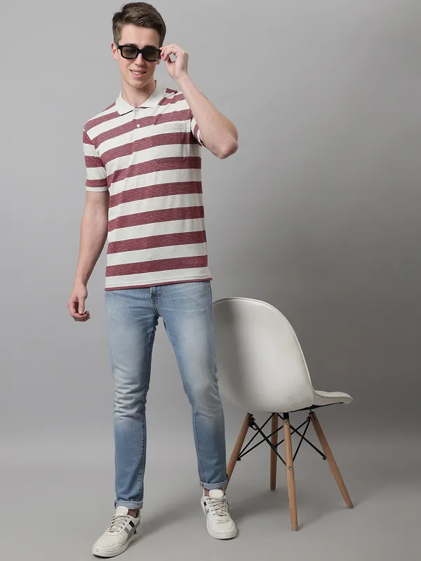 Men_Striped_Polo_Neck_Off_White_T-Shirt_With_Pocket
