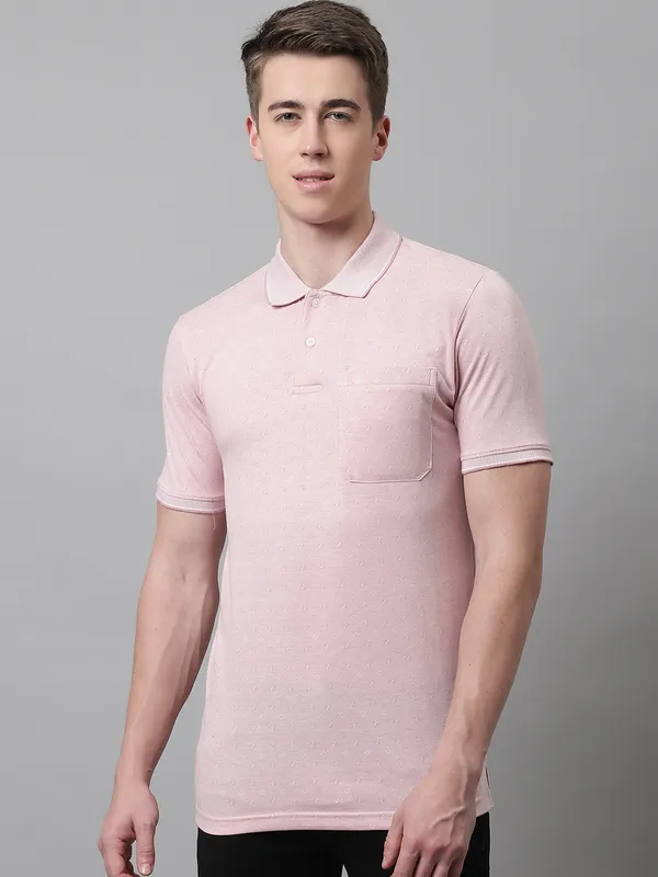 Men_Self_Design_Polo_Neck_Pink_T-Shirt_With_Pocket