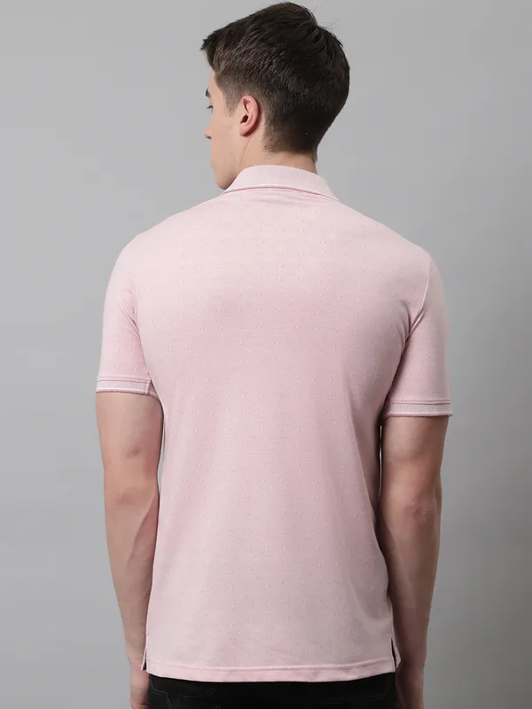 Men_Self_Design_Polo_Neck_Pink_T-Shirt_With_Pocket
