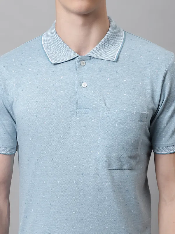 Men_Self_Design_Polo_Neck_Teal_T-Shirt_With_Pocket
