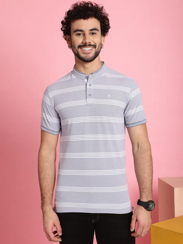 Venitian_Men_Henley_Neck_Striped_Cotton_Light_Grey_T-Shirt