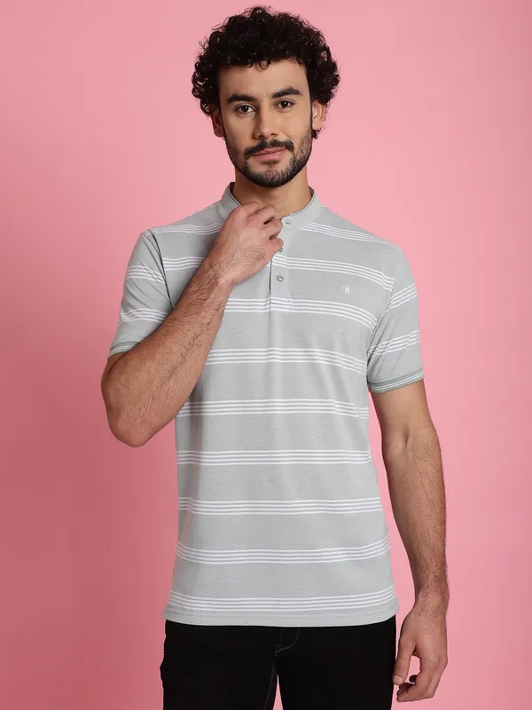 Venitian_Men_Henley_Neck_Striped_Cotton_Light_Green_T-Shirt