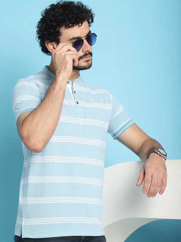 Venitian_Men_Henley_Neck_Striped_Cotton_Blue_T-Shirt
