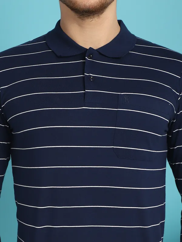 Venitian_Men_Striped_Polo_Neck_Full_Sleeves_Blue_T-Shirt_Wih_Pocket