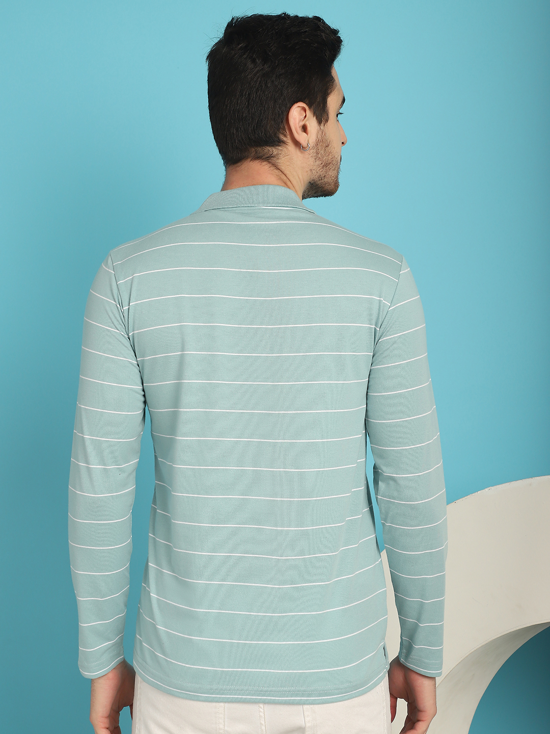 Venitian_Men_Striped_Polo_Neck_Full_Sleeves_Sea_Green_T-Shirt_Wih_Pocket
