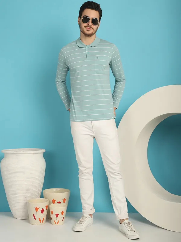 Venitian_Men_Striped_Polo_Neck_Full_Sleeves_Sea_Green_T-Shirt_Wih_Pocket