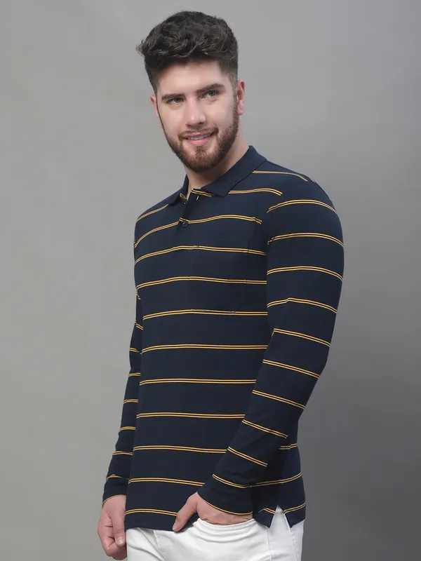 Men_Striped_Polo_Neck_Full_Sleeves_Navy_Shirt_With_Pocket