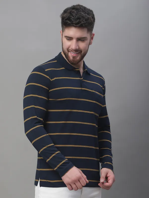 Men_Striped_Polo_Neck_Full_Sleeves_Navy_Shirt_With_Pocket