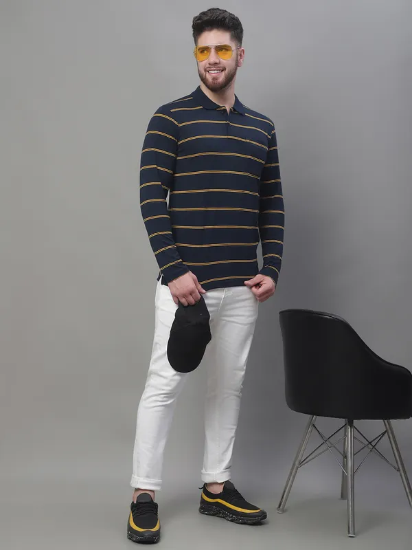 Men_Striped_Polo_Neck_Full_Sleeves_Navy_Shirt_With_Pocket