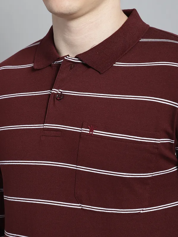 Men_Striped_Polo_Neck_Striped_Full_Sleeves_Wine_T-shirt_with_Pocket