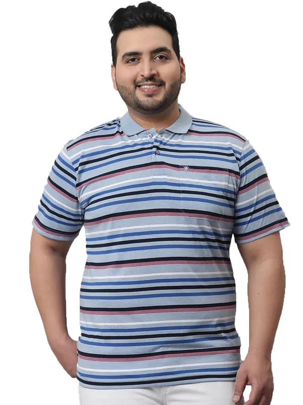 Men_Striped_Plus_Size_Polo_Neck_Sky_T-Shirt_With_Pocket