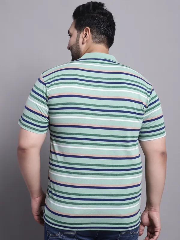 Men_Plus_Size_Striped_Polo_Neck_Cotton_T-Shirt_With_Pocket