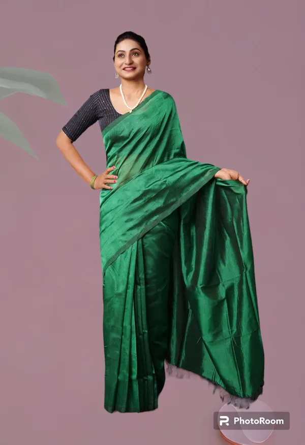 Bottle_Green_Mangalagiri_Handloom_Cotton_Silk_Saree_With_Blouse_Piece_|_6.3_Meters