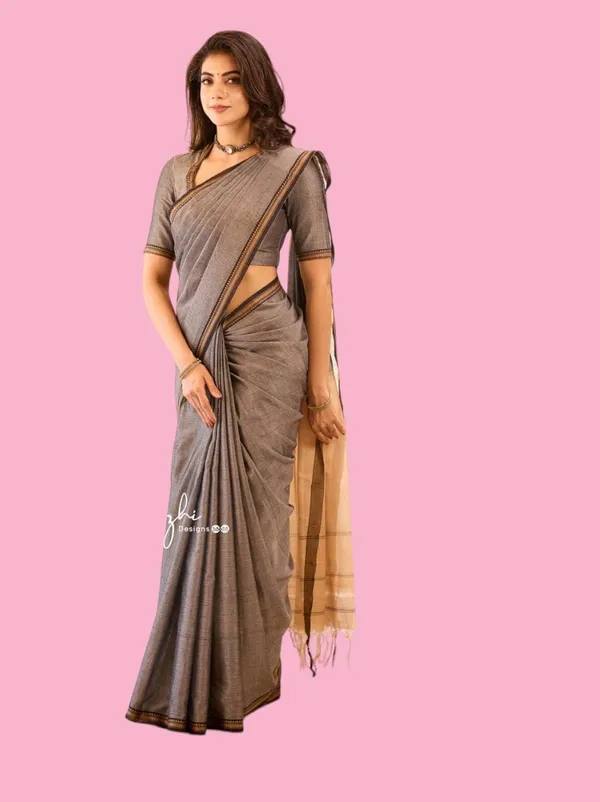 Elegant_Grey_Narayanapet_Cotton_Saree_with_Blouse_Piece_-_Timeless_Tradition"