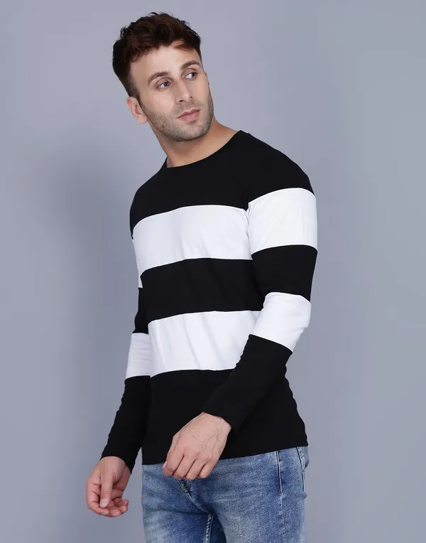 Men_Colorblock_Round_Neck_Cotton_Blend_Black_T-Shirt