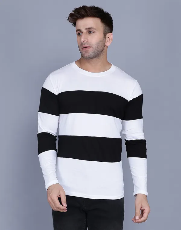 Men_Colorblock_Round_Neck_Cotton_Blend_White_T-Shirt
