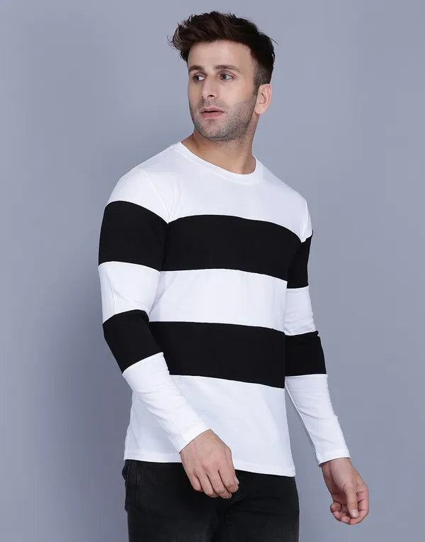 Men_Colorblock_Round_Neck_Cotton_Blend_White_T-Shirt