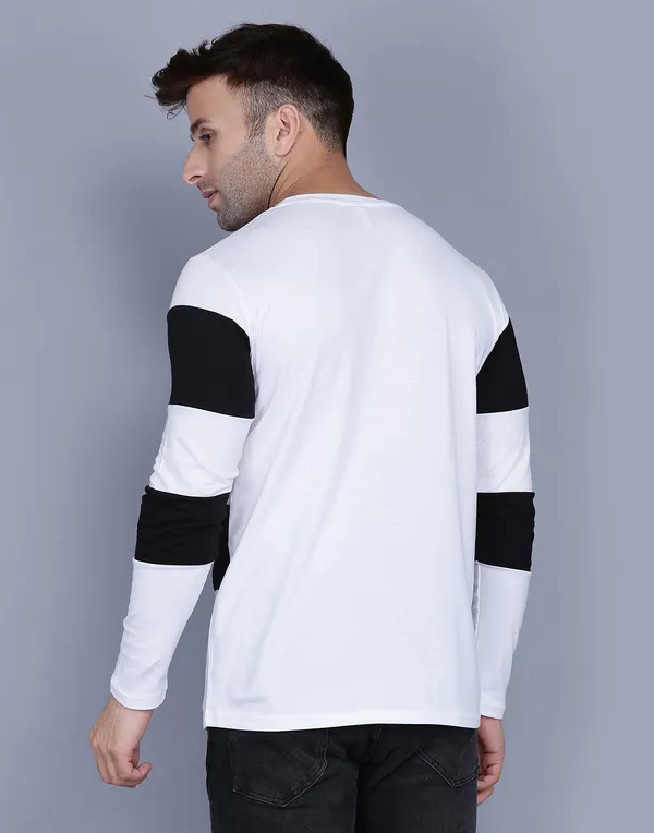 Men_Colorblock_Round_Neck_Cotton_Blend_White_T-Shirt