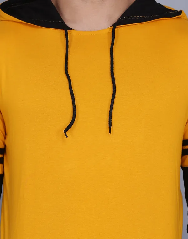 Mustard_Cotton_Men's_T-shirt_Hooded