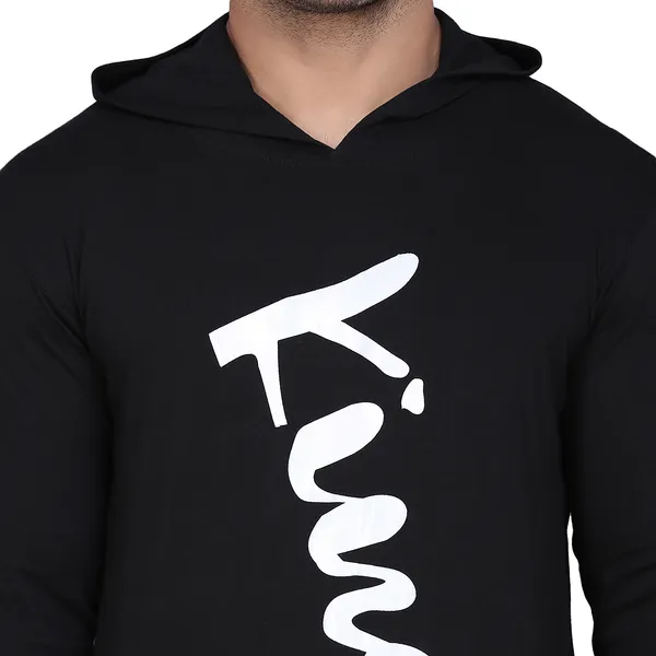 Black_Cotton_Men's_T-shirt_Print_Hooded_Neck