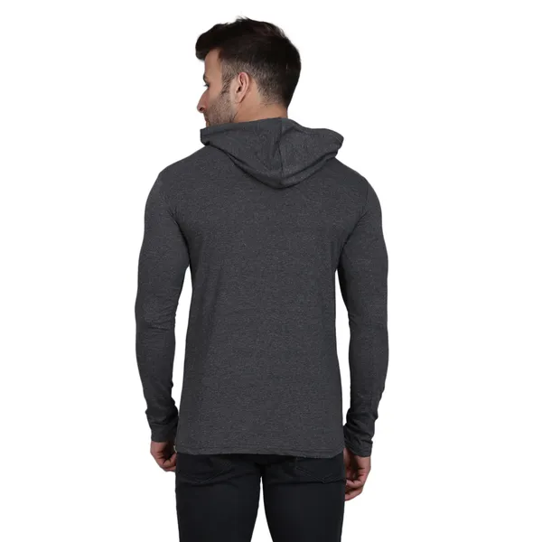 Dark_Grey_Men's_T-shirt_Cotton_Print_Hooded_Neck