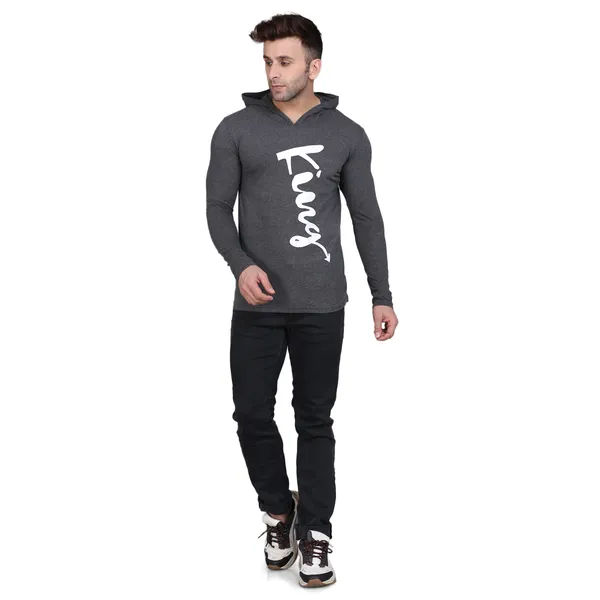 Dark_Grey_Men's_T-shirt_Cotton_Print_Hooded_Neck