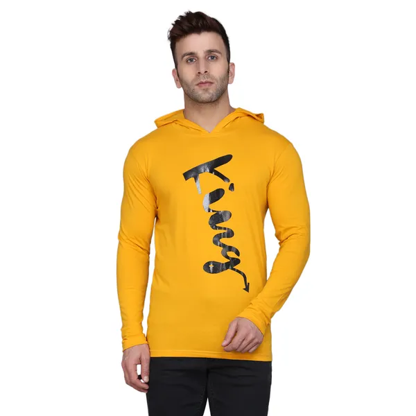 Mustard_Cotton_Men's_T-shirt_Print_Hooded_Neck