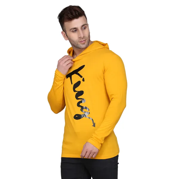Mustard_Cotton_Men's_T-shirt_Print_Hooded_Neck