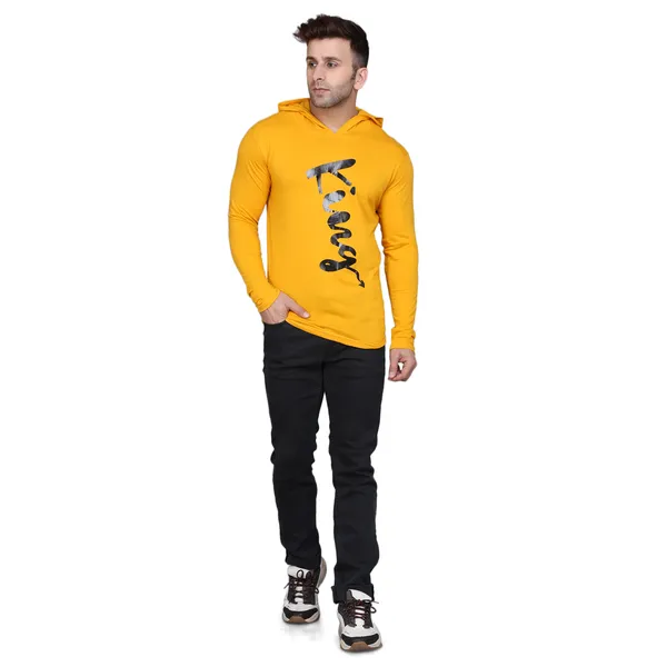 Mustard_Cotton_Men's_T-shirt_Print_Hooded_Neck