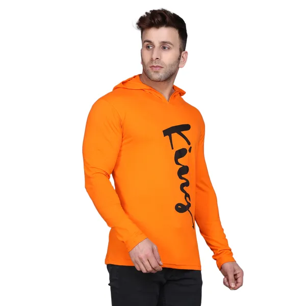 Orange_Cotton_Men's_T-shirt_Print_Hooded_Neck