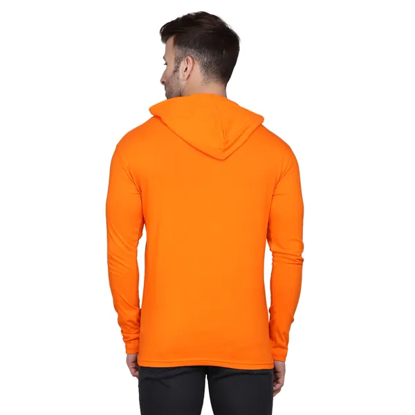 Orange_Cotton_Men's_T-shirt_Print_Hooded_Neck