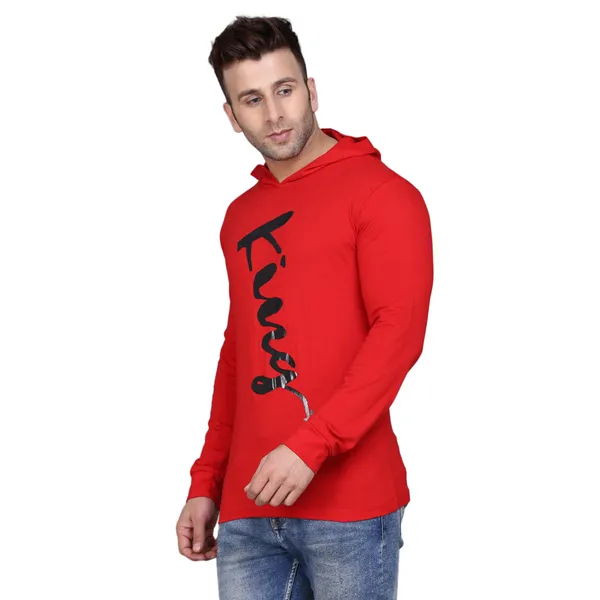 Red_Cotton_Print_Hooded_Neck_Men's_T-shirt