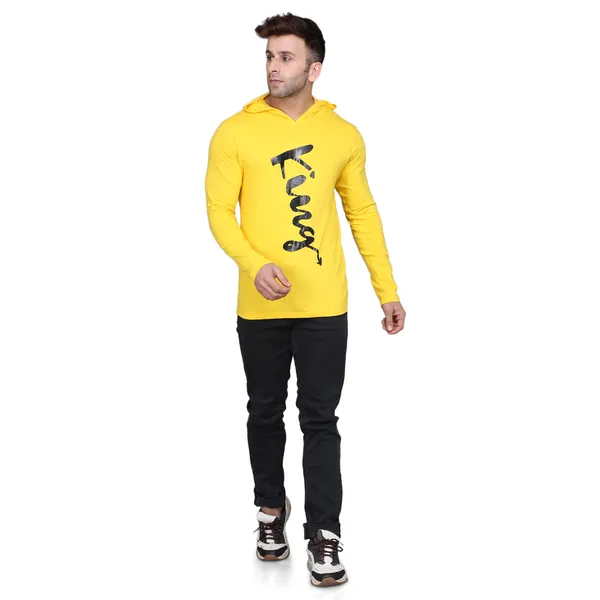 Yellow_Cotton_Men's_T-shirt_Print_Hooded_Neck