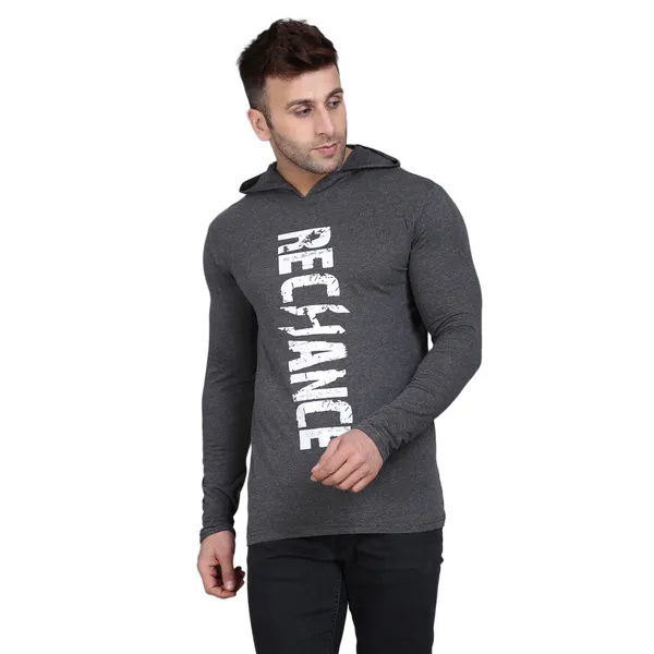 Dark_Grey_Men's_T-shirt_Cotton_Print_Hooded_Neck