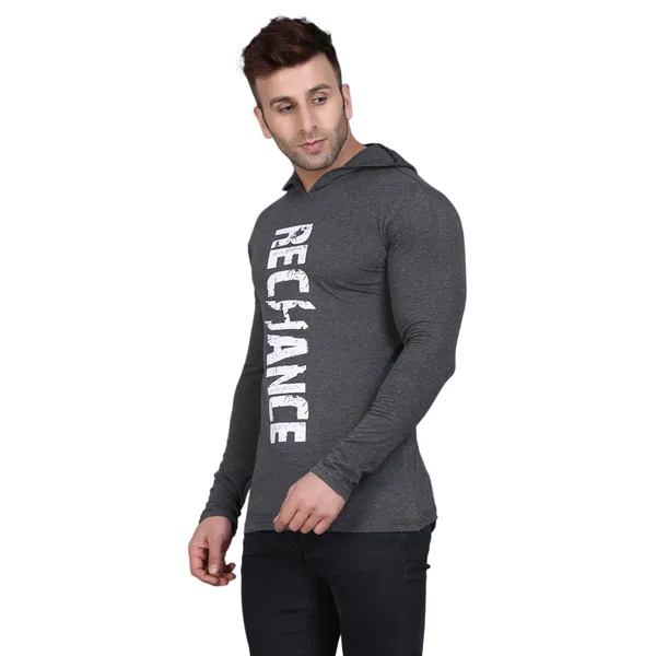 Dark_Grey_Men's_T-shirt_Cotton_Print_Hooded_Neck