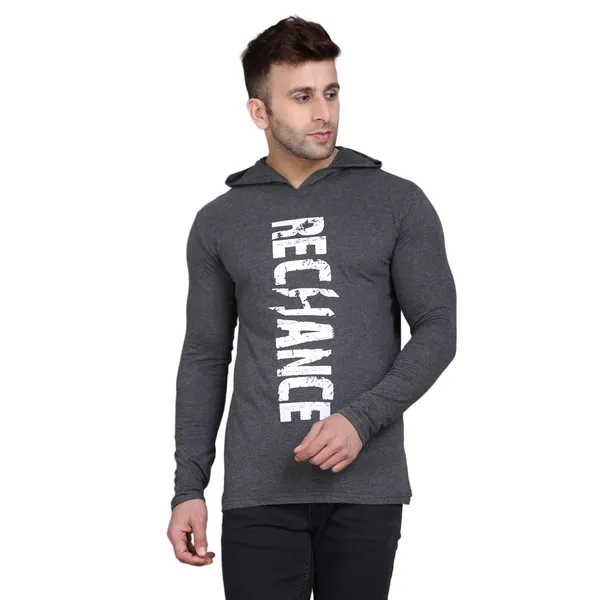 Dark_Grey_Men's_T-shirt_Cotton_Print_Hooded_Neck