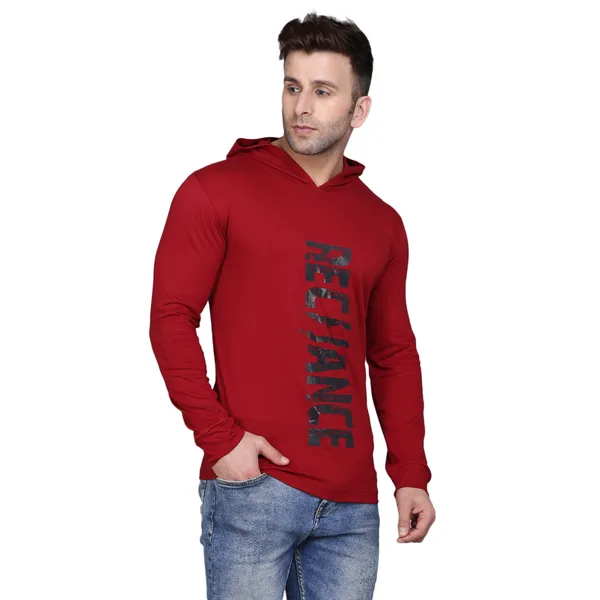 Maroon_Cotton_Men's_T-shirt_Print_Hooded_Neck