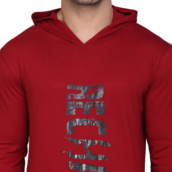 Maroon_Cotton_Men's_T-shirt_Print_Hooded_Neck