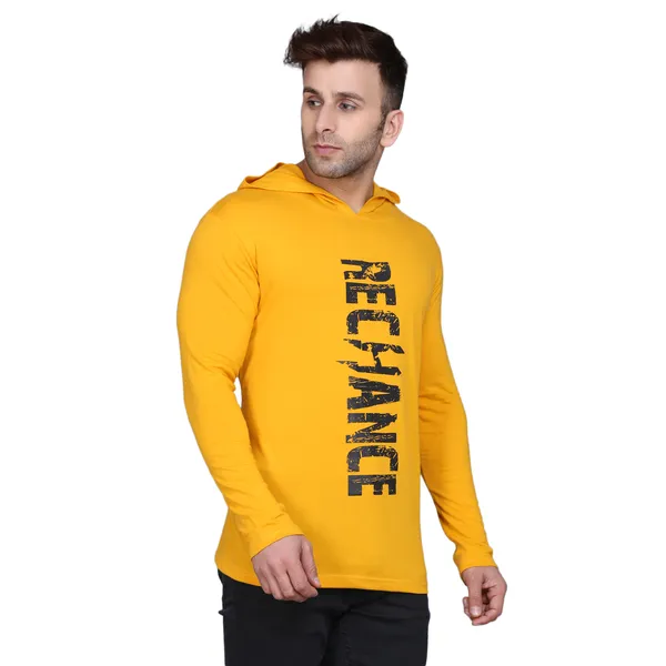 Mustard_Cotton_Men's_T-shirt_Print_Hooded_Neck