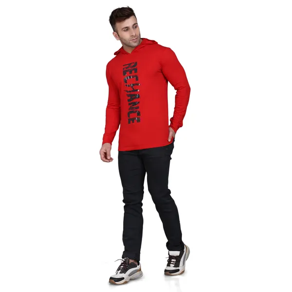 Red_Cotton_Print_Hooded_Neck_Men's_T-shirt