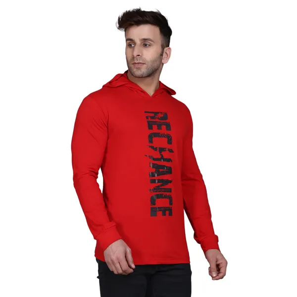 Red_Cotton_Print_Hooded_Neck_Men's_T-shirt