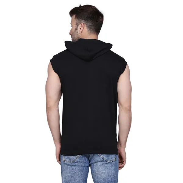 Black_Cotton_Men's_T-shirt_Print_Hooded_Neck