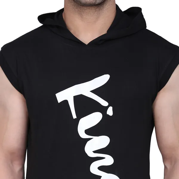 Black_Cotton_Men's_T-shirt_Print_Hooded_Neck