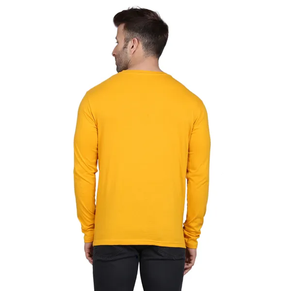 Mustard_Cotton_Print_Round_Neck_Men's_T-shirt