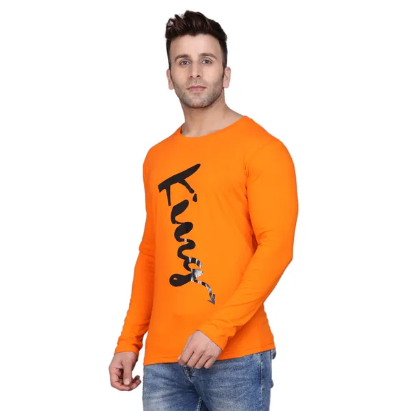 Orange_Cotton_Men's_T-shirt_Print_Round_Neck